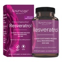 Réserve Beauté, Resvératrol 500 mg, Supplément antioxydant pour la santé cardiaque et cellulaire, soutient le vieillissement en santé et le système immunitaire, Paléo, Keto, 30 capsules