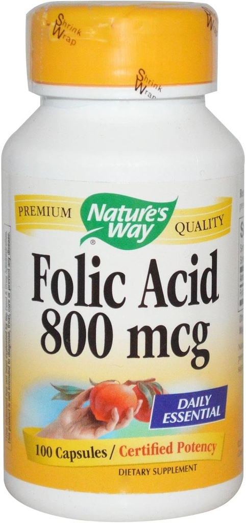 Nature's Way Folsäure 800mcg 100 Kapseln (Pack von 2)