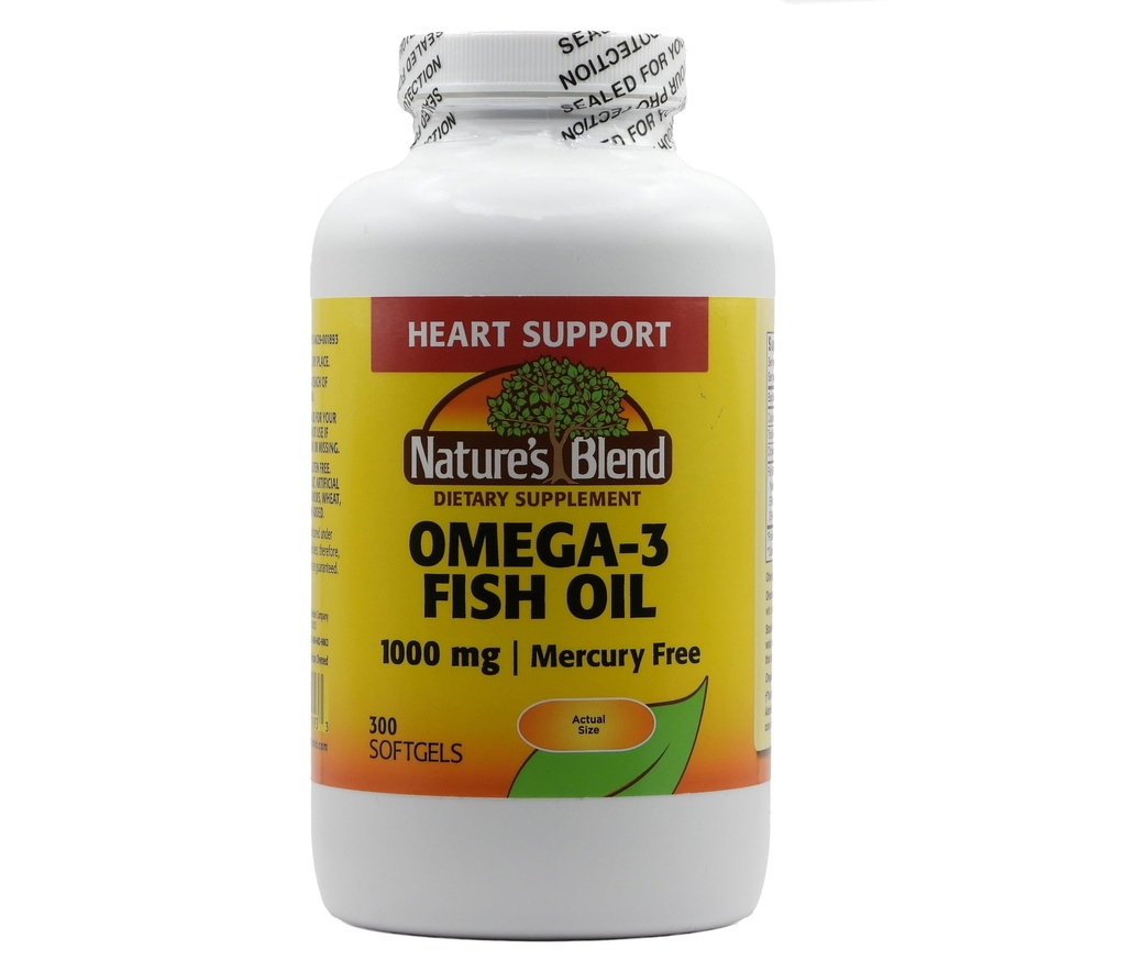 Mélange naturel Oméga-3 Huile de poisson, 1000 mg 300 Softgels