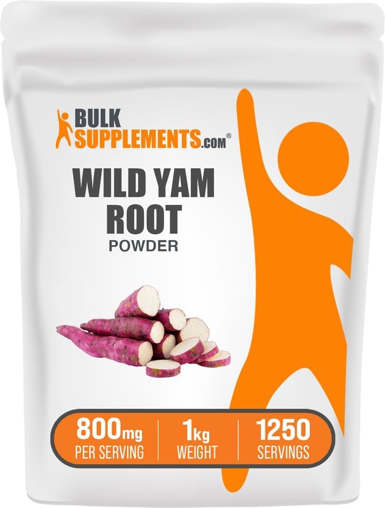 BulkSupplements.com Wild Yam Powder - Nahrungsergänzung, Wild Yam Supplement - Glutenfrei, 800mg pro Servierung, 1kg (2.2 lbs) (Pack von 1)