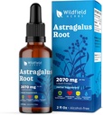 Astragalus Kräuterextrakt Tropfen 2000mg (Astragalus membranaceus) Kräuterergänzung absorbiert besser als Kapseln, 1 Monat Versorgung, 84 Servierungen, Alkoholfreie Tinktur - 2 Oz, Packung von 1