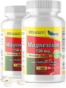 Amerika Medic & Science Magnesium 250 mg (100 Caplets) | Paket von 2 Flaschen | Magnesiumoxid-Ergänzung für Männer und Frauen | Unterstützt gesunde Nerven- und Muskelfunktionen | Erhöht die Ausübung Leistung