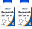 Nutricost Niacinamide (vitamine B3) 500mg, 240 gélules (2 flacons)