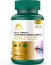 Lutein und Zeaxanthin Ergänzungen - 6 in 1 Vision Protection Complex mit Lutein 20mg, Zeaxanthin, Astaxanthin, Crocin, Vitamin C & E, 120 Softgels, Non-GMO, Gluten-Free, Unterstützt Augengesundheit