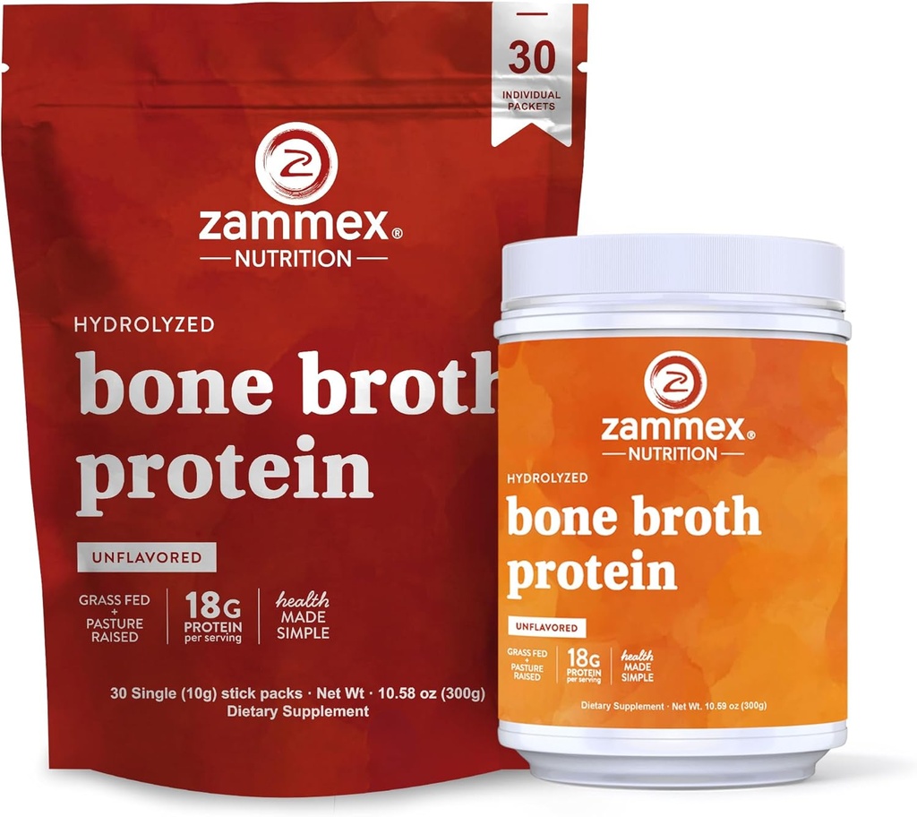 Zammex Bone Broth Packets + Knochen Broth Protein Pulver 300g