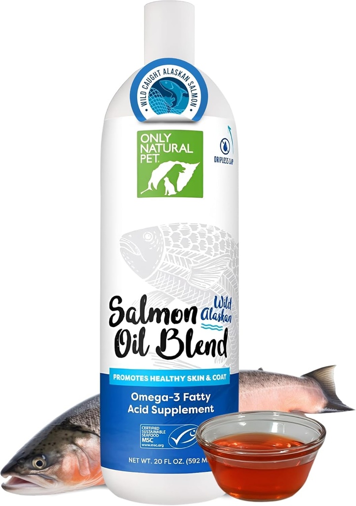 Nur natürliches Tier Wild Alaskan Lachsöl für Hunde & Katzen - Omega 3 & 6 flüssige Nahrungsergänzung für Haustiere - EPA & DHA Fischöle, Alle natürlichen gemeinsamen Unterstützung, Förderung gesunde Haut, Mantel &amp; Herz - 20 Fl Oz
