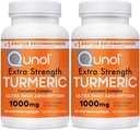 Qunol Turmeric Curcumin Kapseln, 1000mg Extra Strength Supplement, patentierte Hydro-Soluble-Technologie, Alternative zu Kurkuma mit schwarzem Pfeffer, 240 Veggie Kapseln