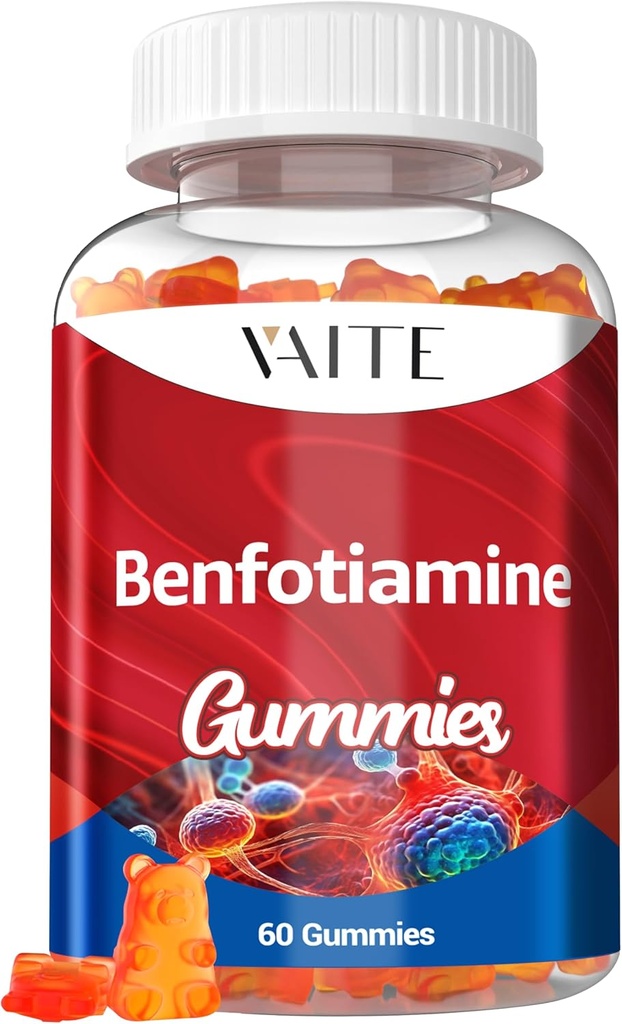 Benfotiamin 320mg Gummie mit 45mg L-Leucine-Ergänzung: Essential Vitamin B1 Complex für Männer und Frauen, Non-GMO, Vegan & Gluten-Free - Unterstützt Stoffwechsel, Energie & Nervous System Gesundheit