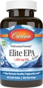Carlson - Elite EPA Gems, 1000 mg EPA Fish Oil, Wild-Caught, Norwegian Fish Oil Supplement, Sustainable Sourced, Hilft, gesunde Triglycerid Levels, 60 Softgels