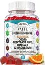 CoQ10 200mg Gommies avec le riz rouge de levure et le glycinate de magnésium – Oméga-3, zinc et vitamine K2+D3 pour la santé globale – Suppléments pour les adultes – 60 Gommies à croquer