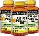 MASON NATURAL Abend Primrose Öl Softgels, 3 Monate Versorgung, Kann Unterstützung Frauen Heil, 3 Packung (1 Monat pro Flasche)