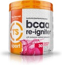 Top Secret Nutrition BCAA Re-Igniter Vegan Aminosäure Supplement mit Astaxanthin und Elektrolyt, Hydration Blend mit Kokoswasser, 9.80 Unze (30 Portionen), Himbeer Sherbet