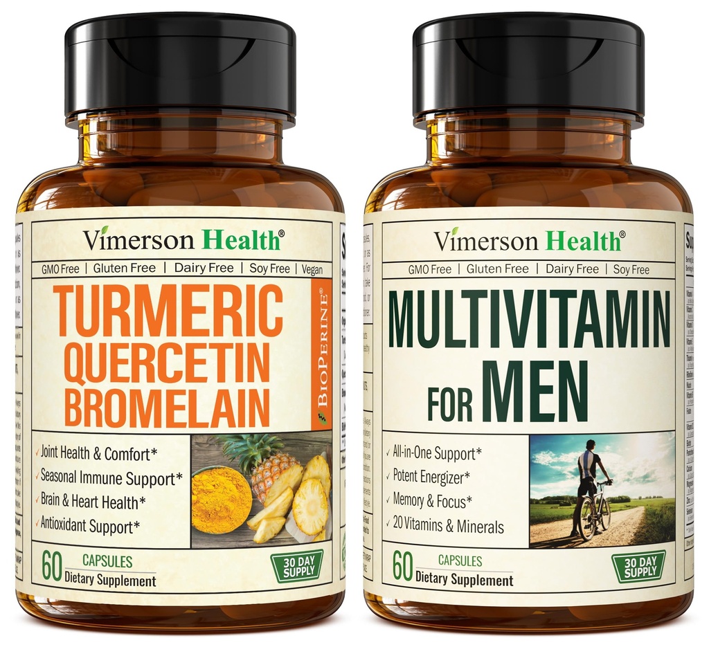Quercetin mit Bromelain & Turmeric Curcumin & Complete Multivitamin für Herren