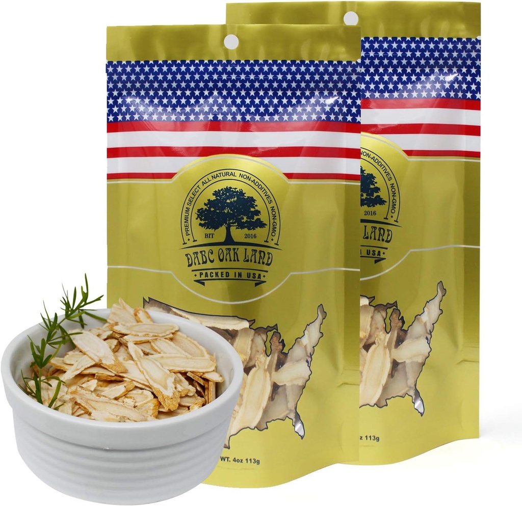 2 Bags American Ginseng Slices von Wisconsin, DOL American Wisconsin Ginseng Slices Root für Tee, Energie für Männer Frauen Gesundheit Boosts Immunität, Gluten Free, εεεεεεεε / σεεος Long Strip 2 Taschen von 4OZ, 8OZ