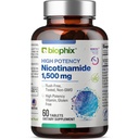 biophix B-3 Nicotinamid 1500 mg 60 Tabletten Maximale Stärke - Nicotinic Amide Niacin Natural Flush-Free Vitamin Formula - Unterstützt Hautzellengesundheit