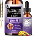 Magnesium-Glycinat mit Kalium-Ergänzung,Liquid Magnesium-Glycinat 500mg Kalium-Zitrat 500mg, Magnesium-Flüssigtropfen für Gefäß, Knochen, Herz, Muskel & Nerve Gesundheit,Non-GMO, Vegan