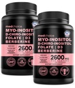 14-in-1 Inositol Ergänzung & Hormon Unterstützung für Frauen - 40:1 Myo-inositol & D-Chiro Inositol Ovarian Unterstützung Kapseln für Hormon Balance mit Folat, Vitamin D und B12 (120 Graf) (Pack von 2)