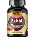 Reishi Pilzextrakt - Premium-Qualität, Nur Fruchtkörper, Antioxidans, Pmonotes Langlebigkeit, Immunität Booster, Energie & Vitalität, Entfernt Fatigue, 90 Veg Caps.