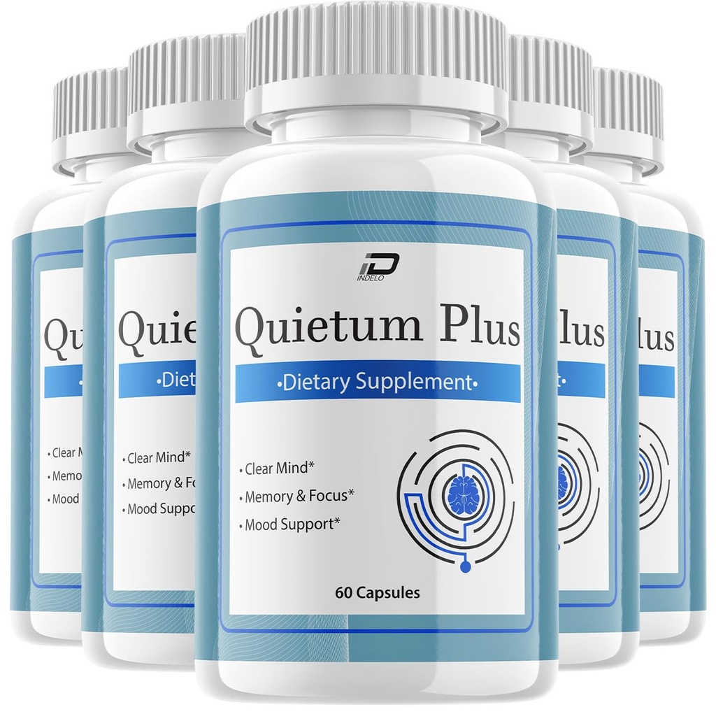 Quietum Plus Brain Supplement Kapseln – All-Naturale maximale Stärke Formel für Enhanced Memory und Fokus Pillen, QuietumPlus Support und Bewertungen (5 Pack – 300 Kapseln)