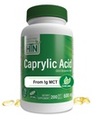 Santé Thru Nutrition Acide caprylique 600mg 200 Softgels , C8 Acid octanoïque de l'huile de MCT 1g pure , sans OGM et sans soja , soutenir santé saine digestive et intestinale , Kéto amical