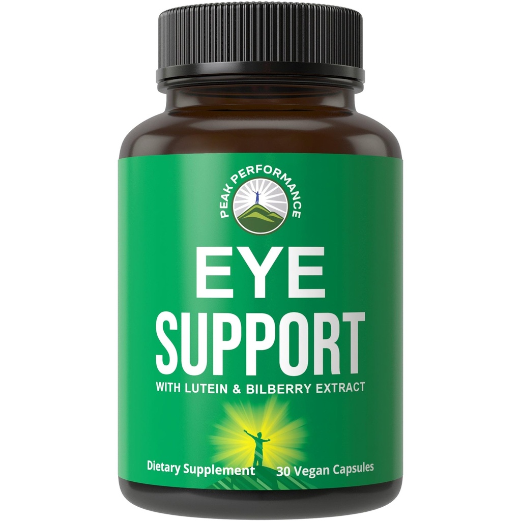 Peak Performance Eye Vitamine - Macular Support Supplement mit Lutein, Zeaxanthin, Astaxanthin, Carotinoide, Bilberry Extract. Kapseln für alternde Augen, Computer, Smartphone-Benutzer. Degeneration vermeiden