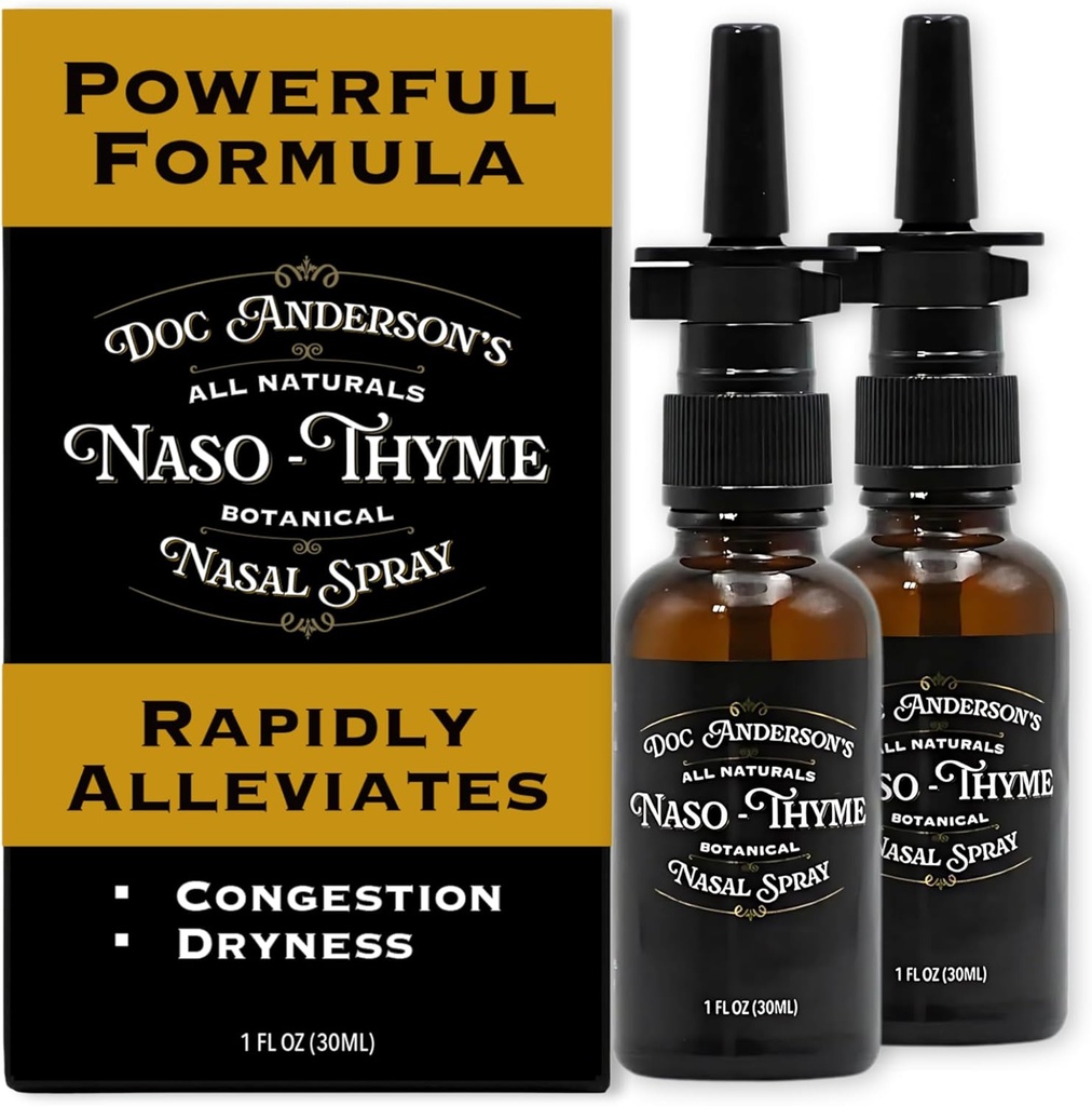 Doc Anderson's Botanical Nasal Spray – Natural Congestion Relief mit Aloe & Thyme für klarere Atmung, Bekämpfung von Unruhen und Moisturizes, Made in USA (2 Pack)