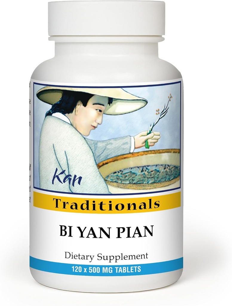 Kan Herb Company Bi Yan Pian – Formule à base de plantes chinoises traditionnelles pour la santé des sinus, soutient les passages nasaux clairs, les facilités désagrément saisonnier, supplément à base de plantes, 120 comprimés
