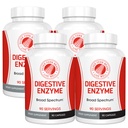 Silver Fern Marke Ultimate Digestive Enzym-Ergänzung - 4 Flaschen - Hohe Potenz, Multi Enzym - Verdauungskomfort und Lebensmitteltoleranz - Amylase, Protease, Cellulase, Mehr