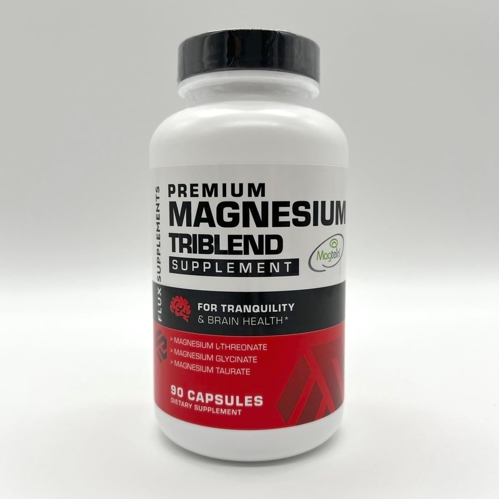 Magnesium Triblend - Magtein L-Threonate for Memory - Glycinate for Sleep - Taurate for Vascular Health, Cramps & Recovery - Hohe Bioverfügbarkeit Chelat Magnesium Complex