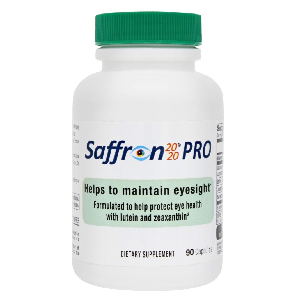 Supplément Safron 2020-PRO avec Safron, Resvératrol, Zeaxanthin et Lutein- 90 Capsules végétariennes