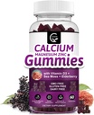 Calcium Magnesium Zink-Gummi mit hoher Absorption Magnesium, Kalium, D3 - für Knochen, Muskeln, Immun- und Schlafunterstützung, Vegan