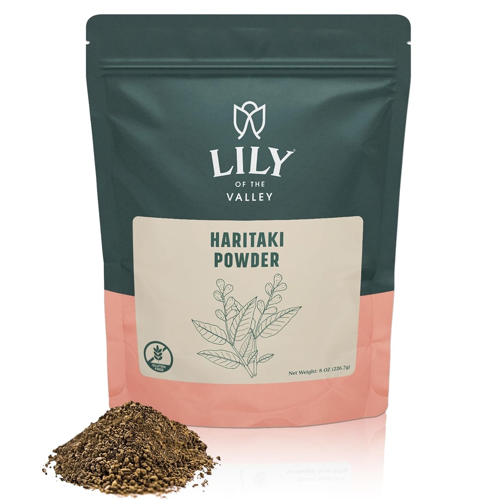 Lily of the Valley Haritaki Powder - Terminalia Chebula - Quelled aus Indien - Ein Ayurveda-Kräuter - 100% Natural &No Hinzugefügt Konservierungsmittel - Vegan & Gluten-Free (8oz, 226g)- Paket Mai Vary