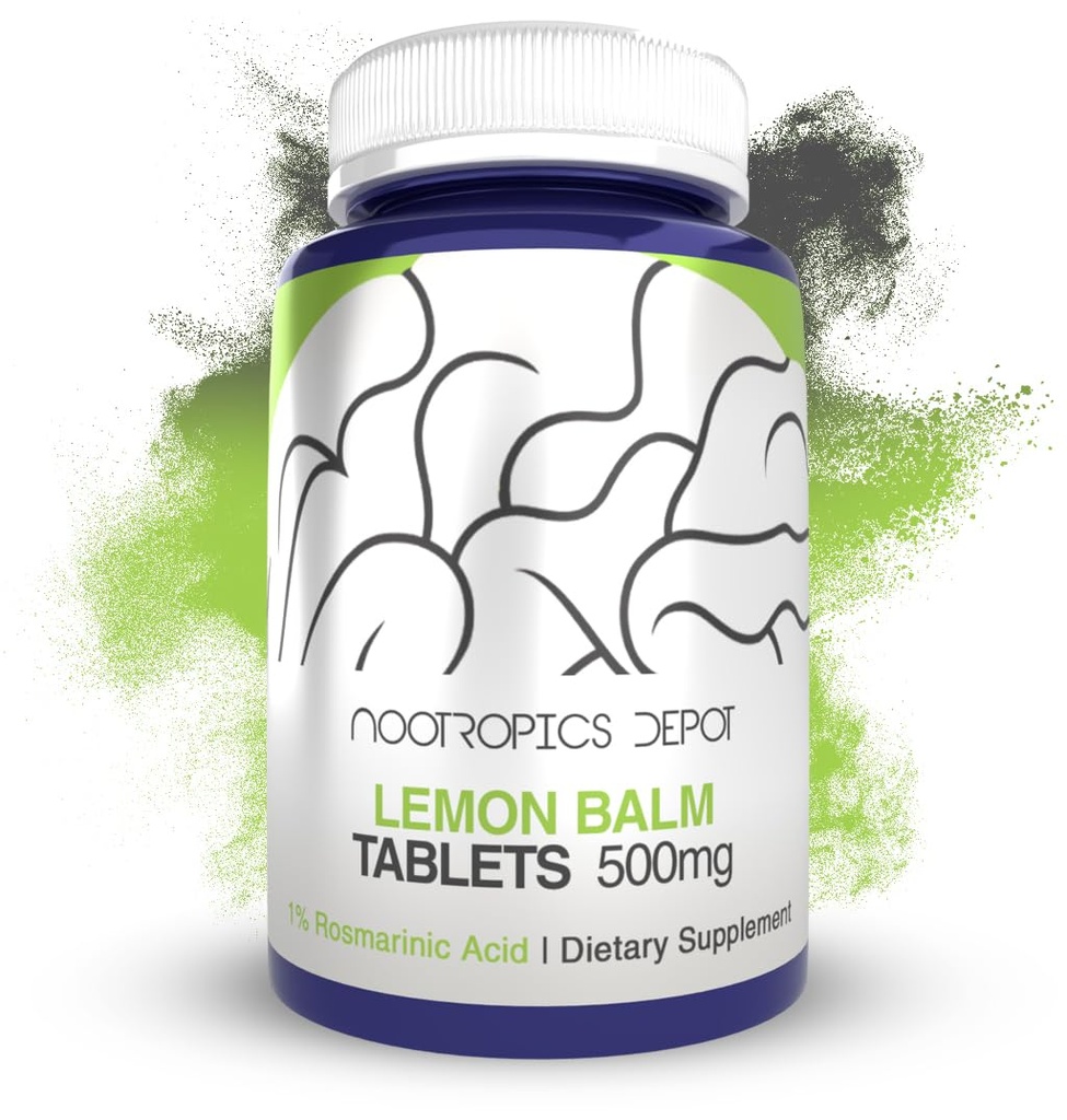 Nootropics Dépôt Lemon Baume Extract Comprimés (500mg) 120 Compte (100) 10:1 Eau Extrait d'éthanol