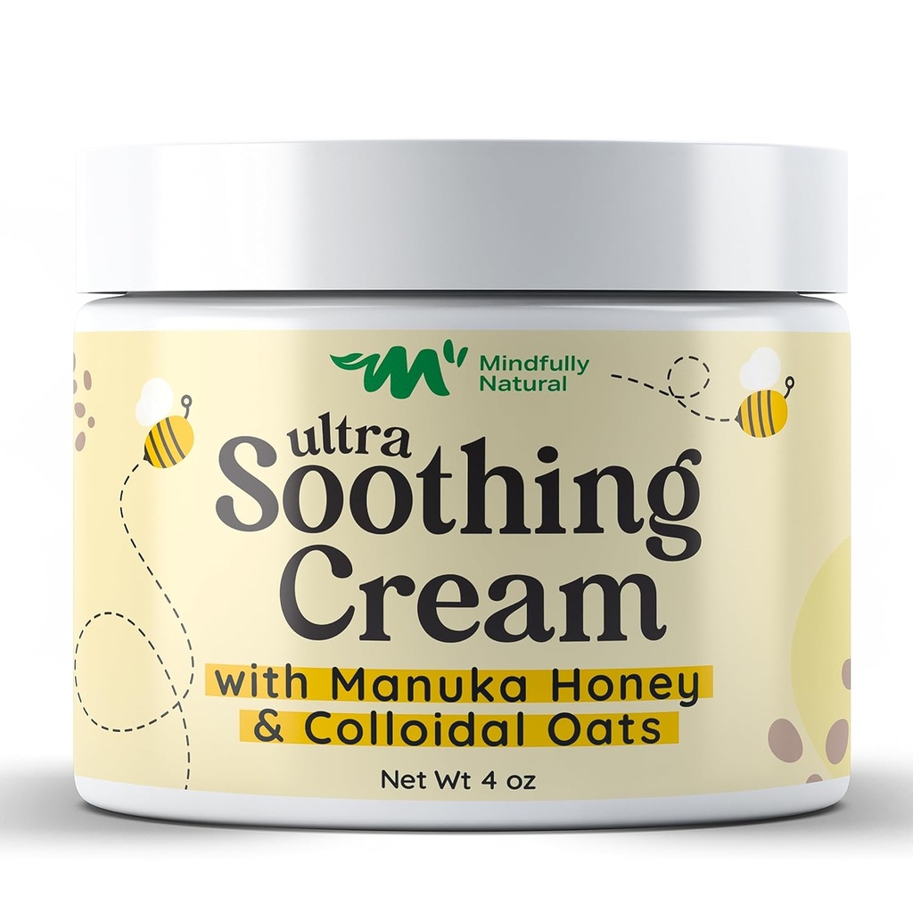 Ultraberuhigende kolloidale Oatmealcreme mit Manuka Honey - Eczema Cream für Kinder und Erwachsene - Steroid Free Anti Itch Lotion for Dry & Itchy Skin Relief mit natürlichen und organischen Inhaltsstoffen