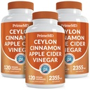 5-in-1 Ceylon Cinnamon Capsules 2355mg - Ceylon Cinnamon und Apple Cider Essig Capsules - Turmeric and Panax Ginseng - Cinnamon Supplements mit Bioperine (120ct, Pack of 3)