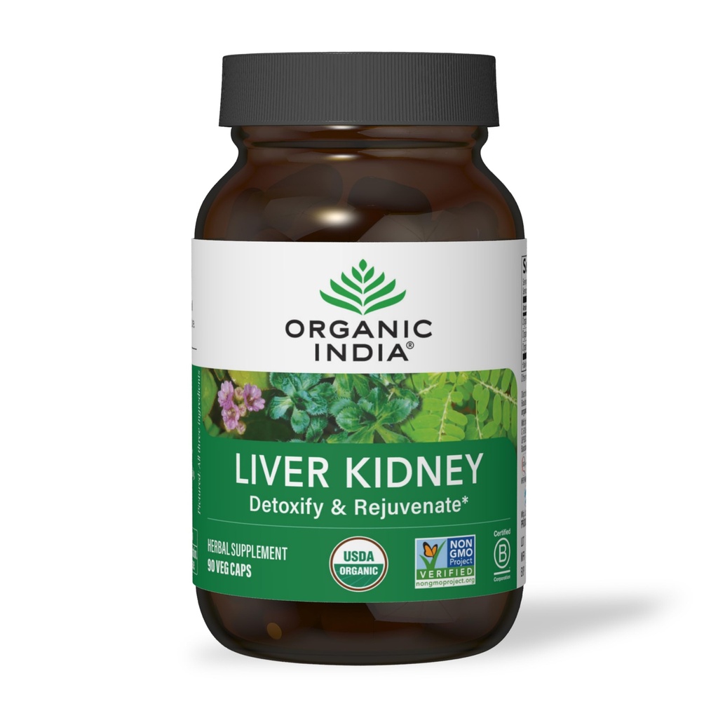 Inde bio Nettoyage du foie et du rein Réparation de détox - Supplément à base de plantes - Détoxifier et rajeunir, soutient la fonction saine du foie et du rein, Vegan, USDA certifié biologique, non-OGM - 90 capsules