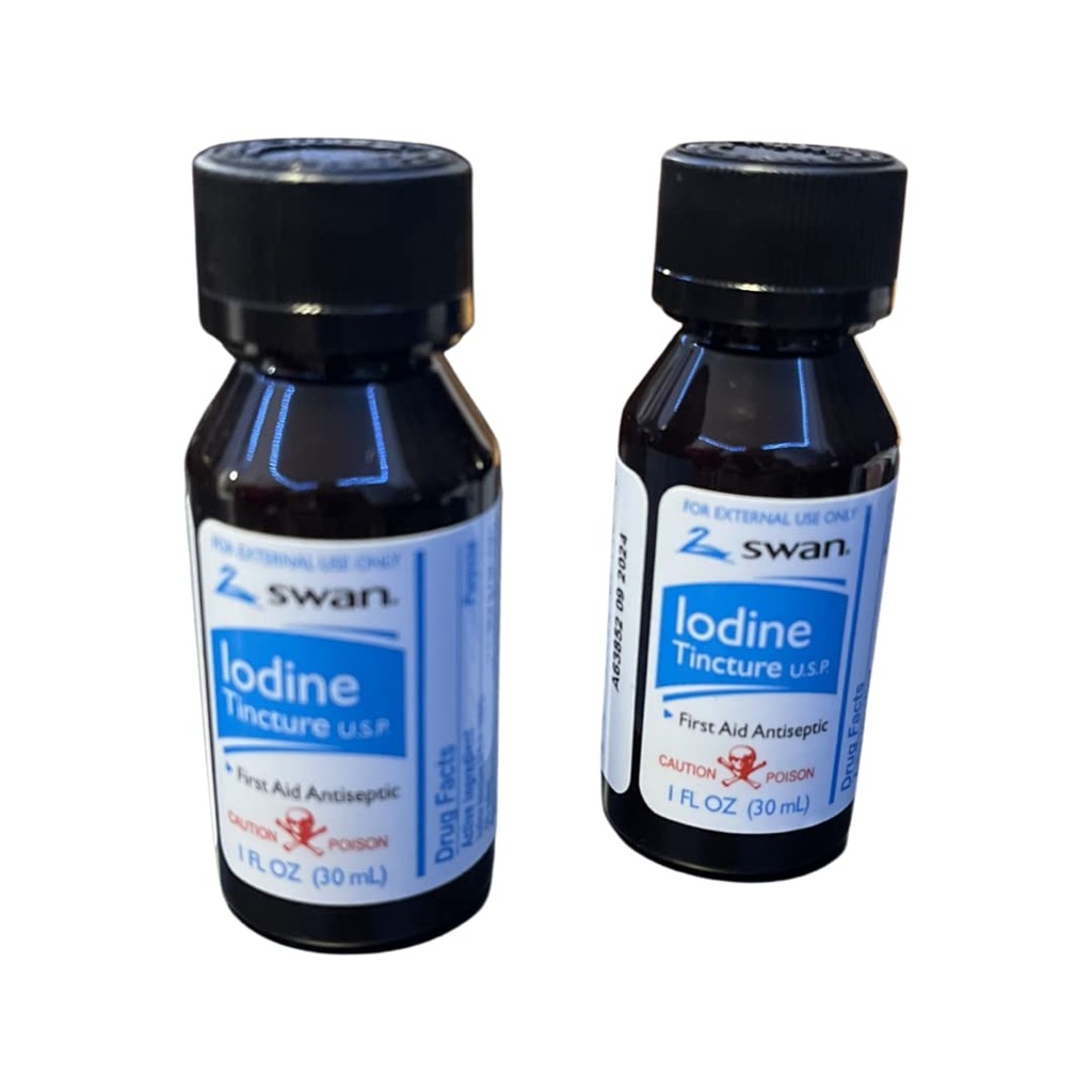 Swan Iodine Tinte Erste Hilfe Antiseptic 2% Iodine USP, 1 Oz Bottle, 2,4 oder 6 Pack (6)