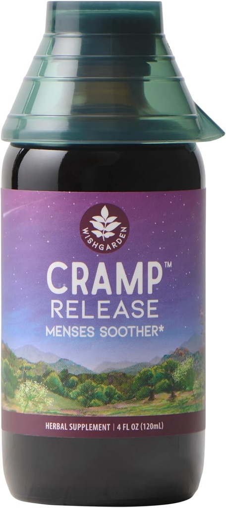 WishGarden Kräuter Cramp Release - Natürliche Kräuter Menstrual Cramp Relief Ergänzung mit Cramp Bark, Fast-Acting Tincture Beruhigt Period Cramps, Unterstützt einen gesunden Hormon Zyklus, Stimmung & Entspannung, 4oz