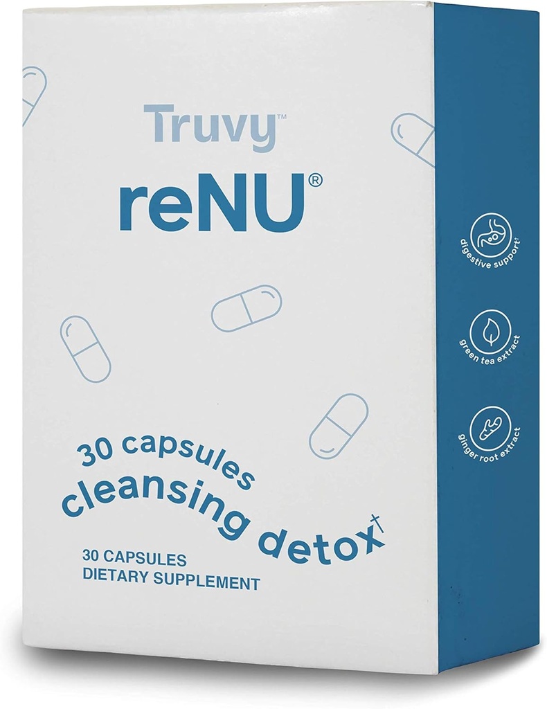 Truvy Renu Detox (en anglais seulement) 30 Count (en anglais seulement) Capsules de soutien digestif (en anglais seulement) Prend en charge l'équilibre gustatif et l'élimination naturelle (en anglais seulement)
