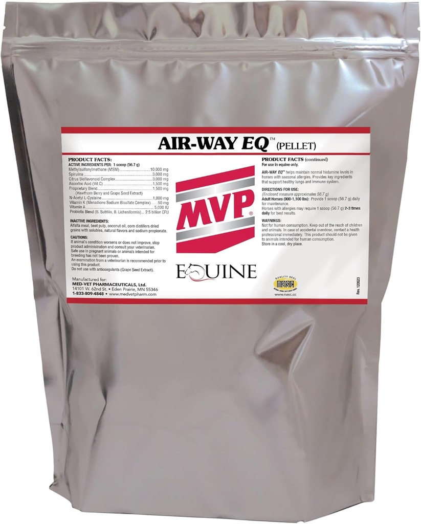 MVP Air-Way EQ (10lb) unterstützt gesunde Lung-Funktion und saisonale Allergieunterstützung bei Pferden