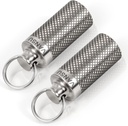 Coffret porte-clés étanche au titane, étui de mini-pilule portable pour camping en plein air (2 pack)