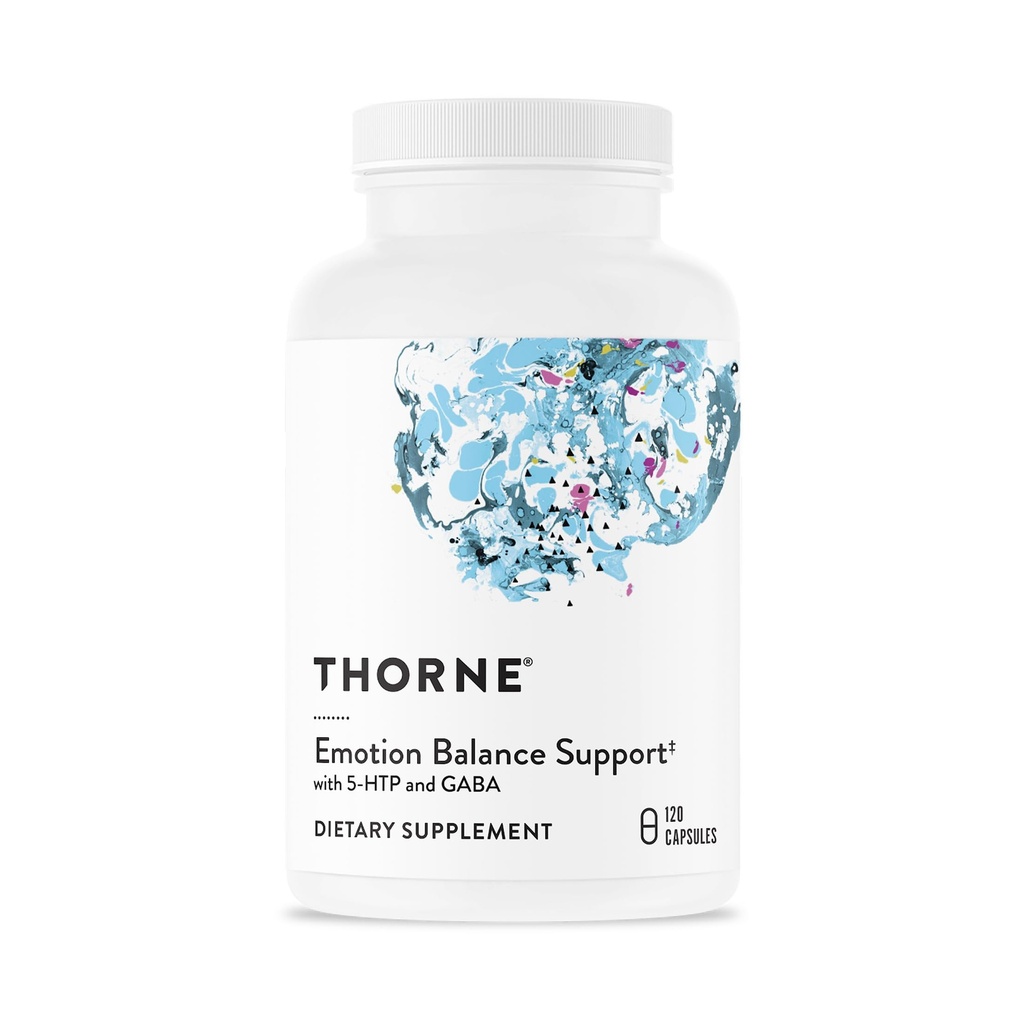 THORNE - Emotion Balance Support - Supports Mood & Stress Management* - Vitamins B6, B12 & C, 5-HTP, GABA, Rhodiola, Folate (5-MTHF) & L-Tyrosine - Third-Party Certified - Gluten-Free - 120 Capsules