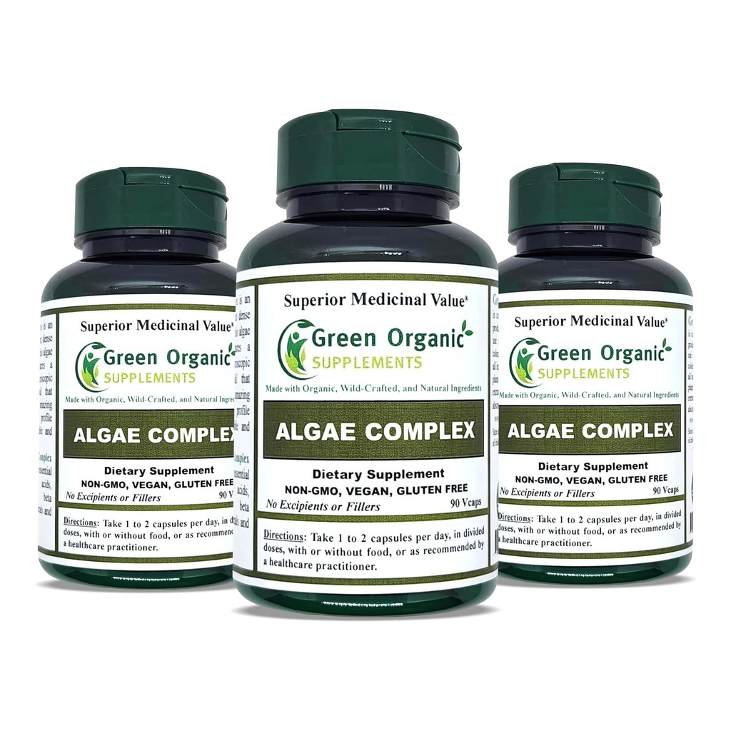 Algae, Fucoidan, Blue Green Algae, Kelp, Bladderwrack, Chlorella, Spirulina, Irish Moss, Dulse, 90 VCaps, Haute Absorbable, Non-OGM, Sans gluten (paquet de 3)