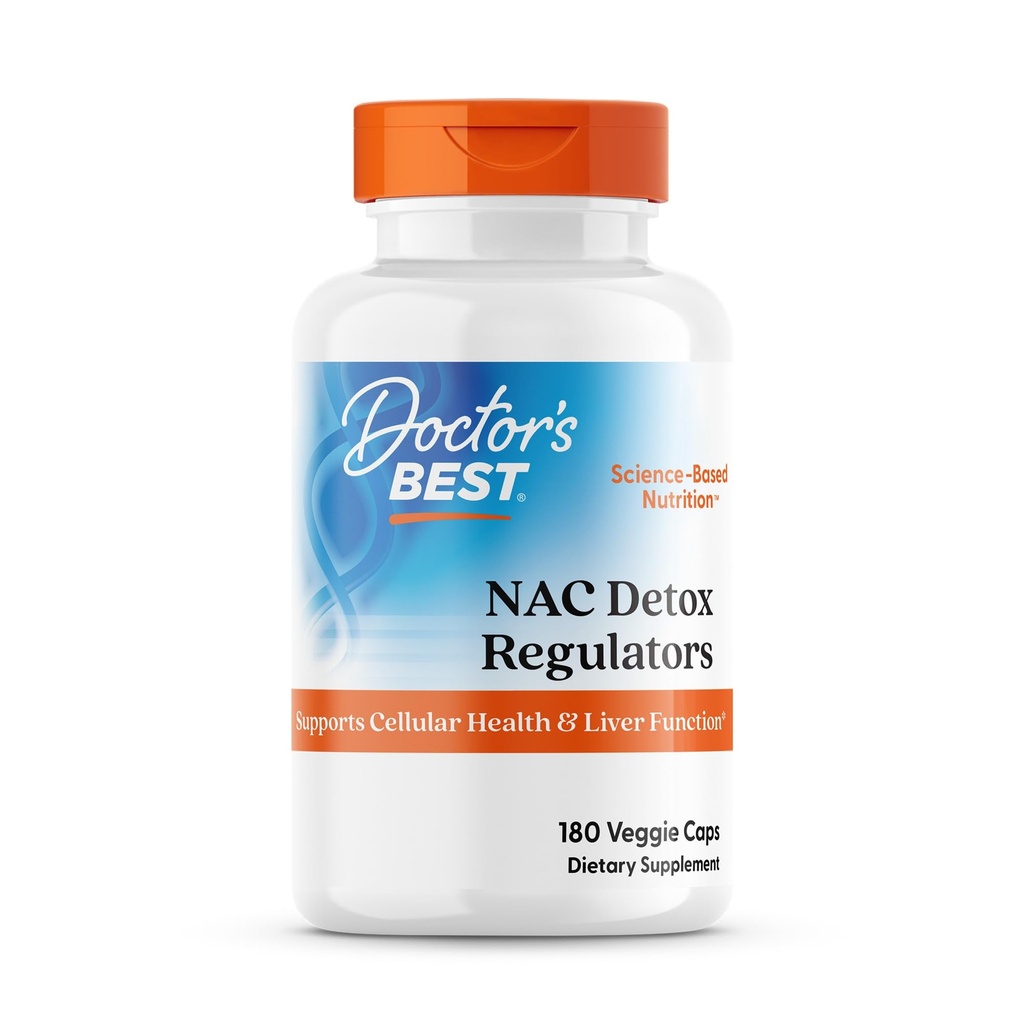 Doctor's Best Nac Detox Regulatoren mit seleno excell, Non-GMO, Vegetarisch, Gluten&Soy Free, 180 Veggie Caps, 180Count