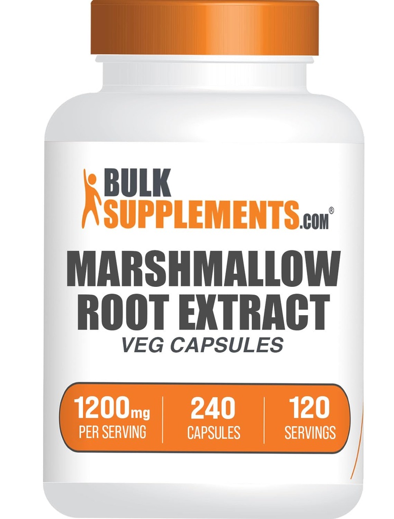BulkSupplements.com Marshmallow Root Extract Kapseln - Kräuterergänzung, Marhmallow Root 1200mg - Glutenfrei, 2 Kapseln pro Servieren, 240 Zähler (Pack von 1)