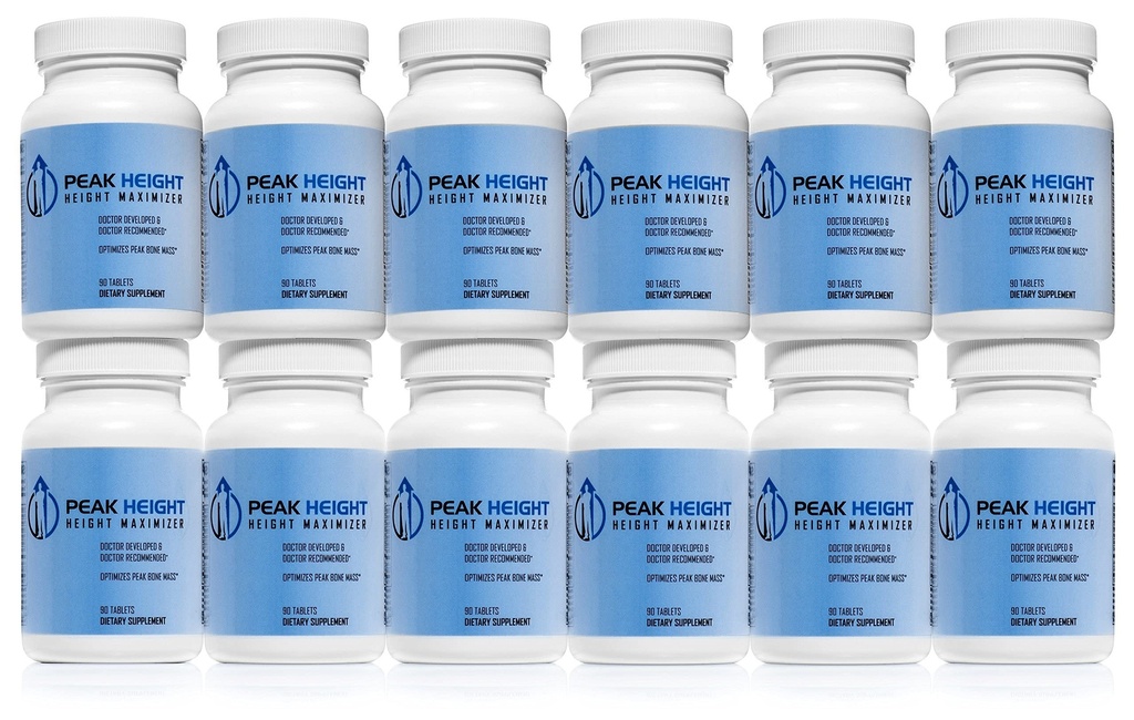 Growth Supplement - Once Daily Height Growth Support for Kids, Teens, Women and Men - US Doctor Developed Height Growth Pills - Year Supply (12 Pack)