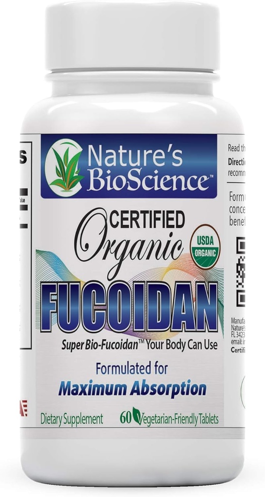 Nature de BioScience ® Certifié USDA Fucoidan biologique; Formulé pour des avantages maximaux; avec Bio-Enhancers pour maximiser l'absorption de Fucoidan dans le flux sanguin.
