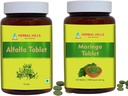 HERBAL HILLS Alfalfa Tablet und Moringa Blatt Tablet Pack von 2 Combo