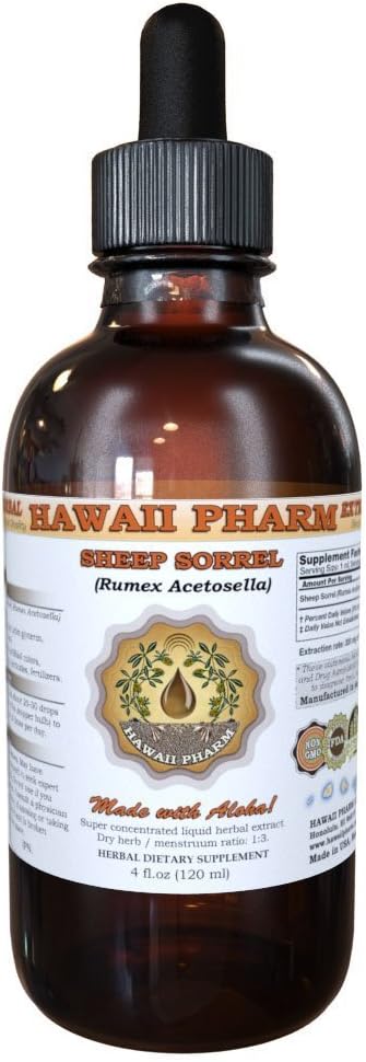 HawaiiPharm Sheep Sorrel Liquid Extract, Organic Sheep Sorrel (Rumex acetosella) Tinktur, Kräuterergänzung, Made in USA, 2 fl.oz