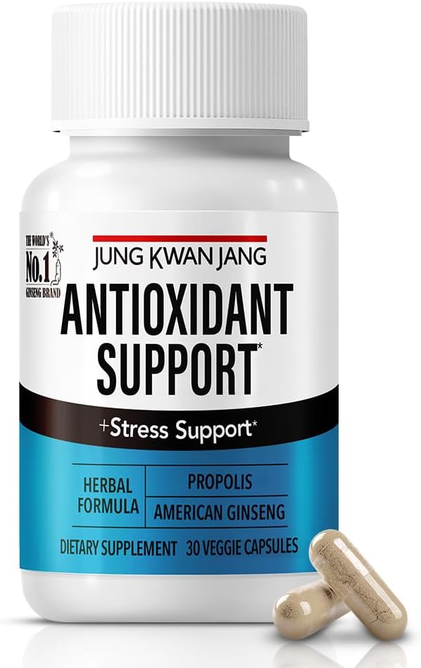 JungKwanJang Antioxidans Support Blend - Boost Immunität und Energie mit Propolis (229mg) und American Ginseng (143mg), 30 Kapseln für Männer und Frauen